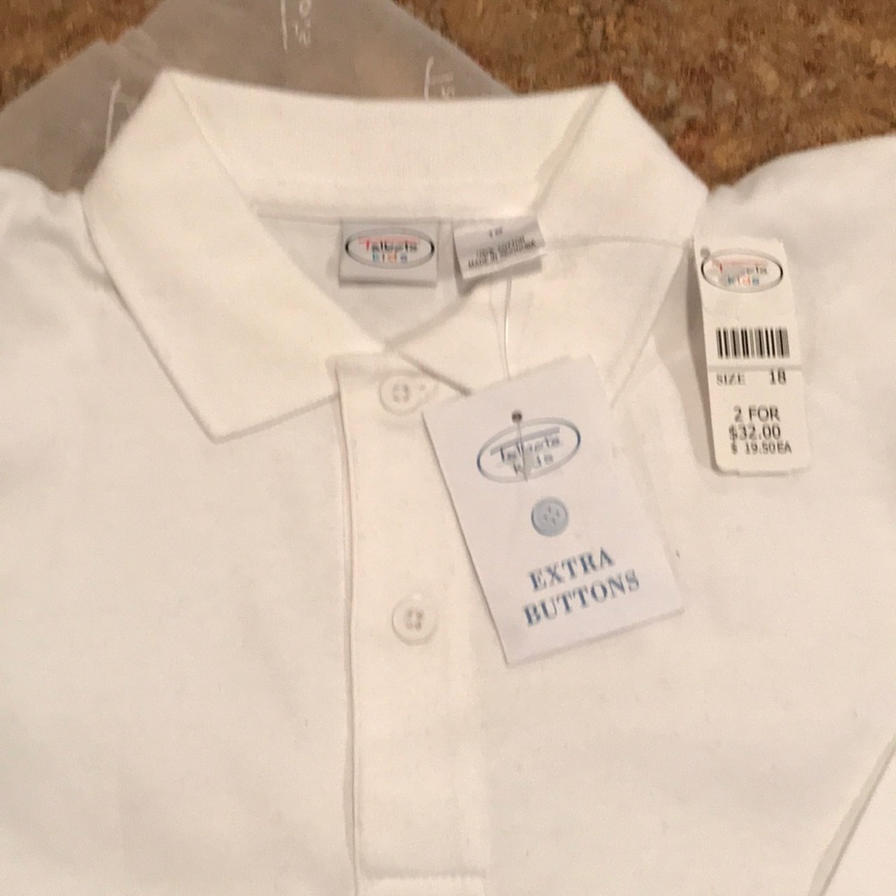 White Long sleeve NWT Talbots Kids size 18 boys